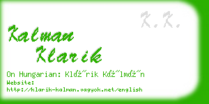 kalman klarik business card